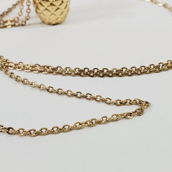 Vintage Pineapple Pendant Sweater Necklace 36" (93594) - Picture 3 of 4